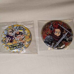 2 My Hero Academia badges/buttons/pins - Kirshima, All Might & Gran Torino